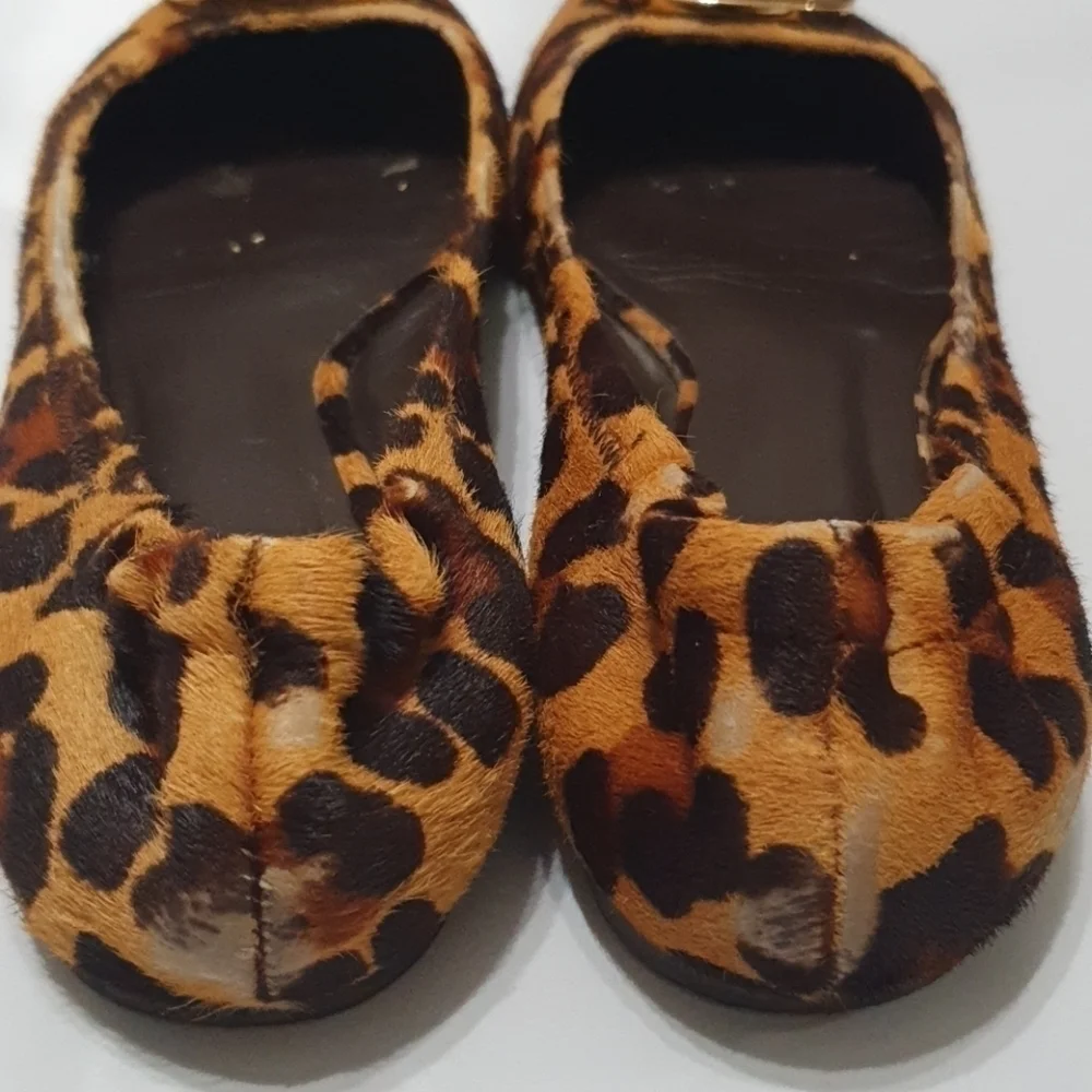 Tory Burch Leopard Print Calf Hair Reva Ballet Flats